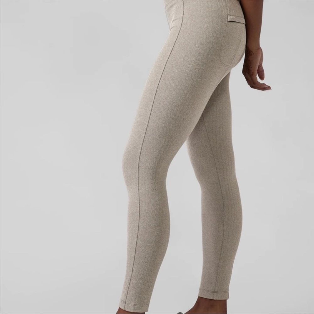 NWT Tan Athleta Delancey Herringbone Tights